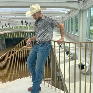 Gibson Trading Company Paisley Print Button Down Western Shirt Medium